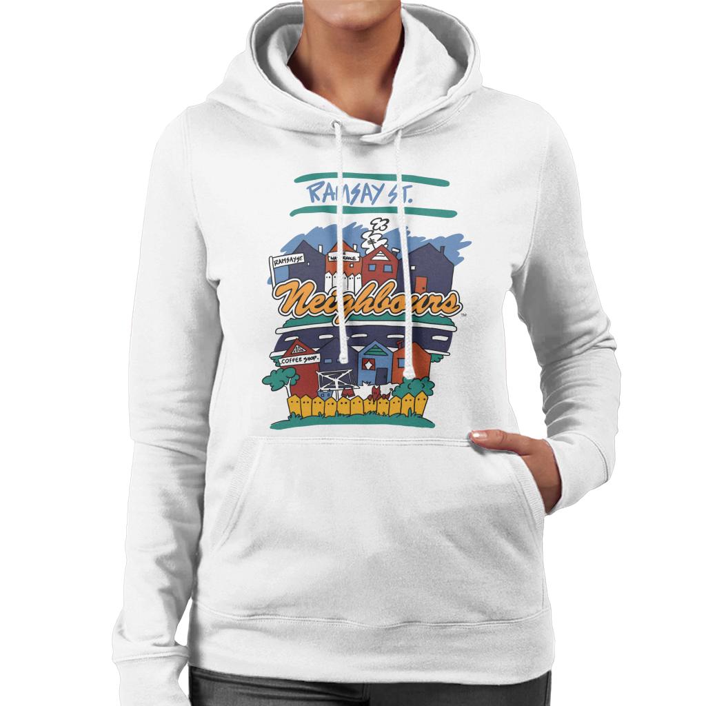 Neighbours Ramsay St Houses Women's Hooded Sweatshirt product image 4