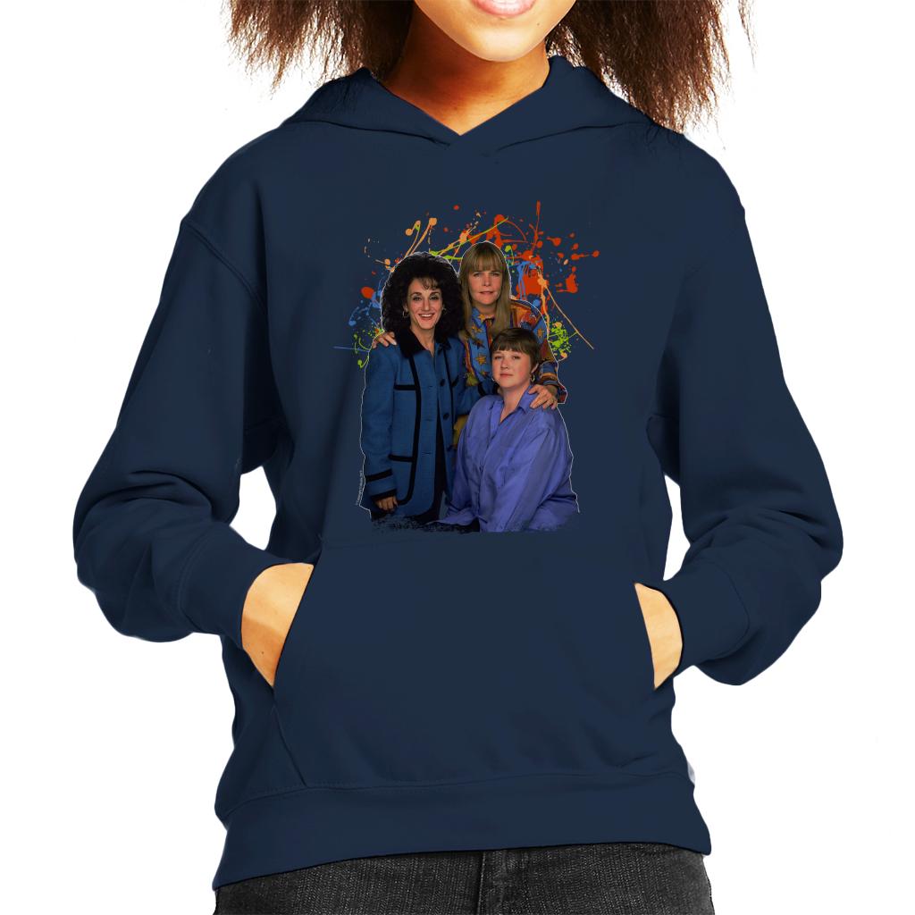 TV Times Birds Of A Feather Cast Paint Splatter Kids Hooded product image 4