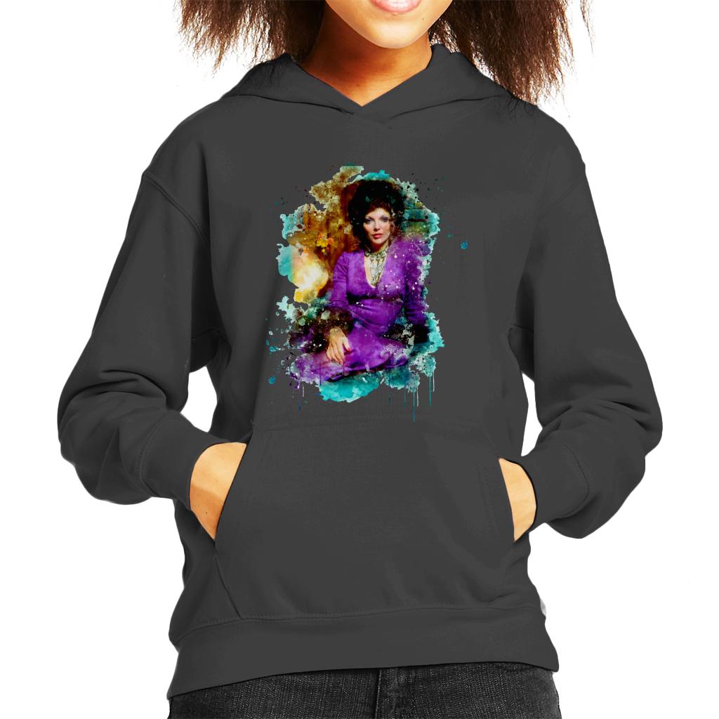 TV Times Joan Collins 1971 Paint Splatter Kids Hooded product image 1