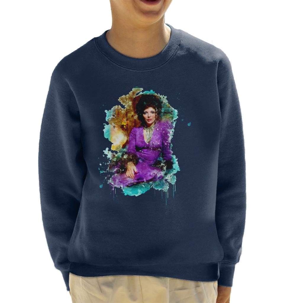TV Times Joan Collins 1971 Paint Splatter Kids Sweatshirt product image 4
