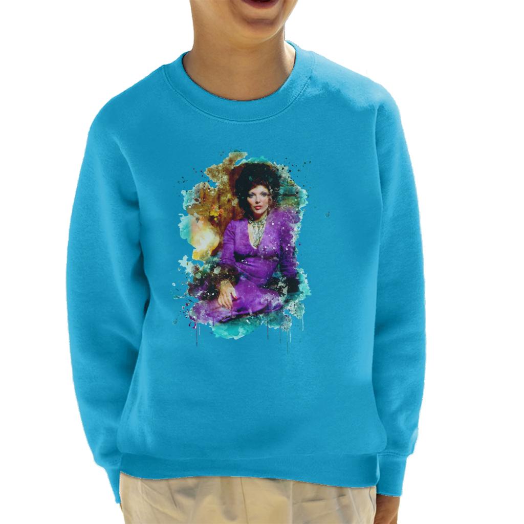 TV Times Joan Collins 1971 Paint Splatter Kids Sweatshirt product image 6